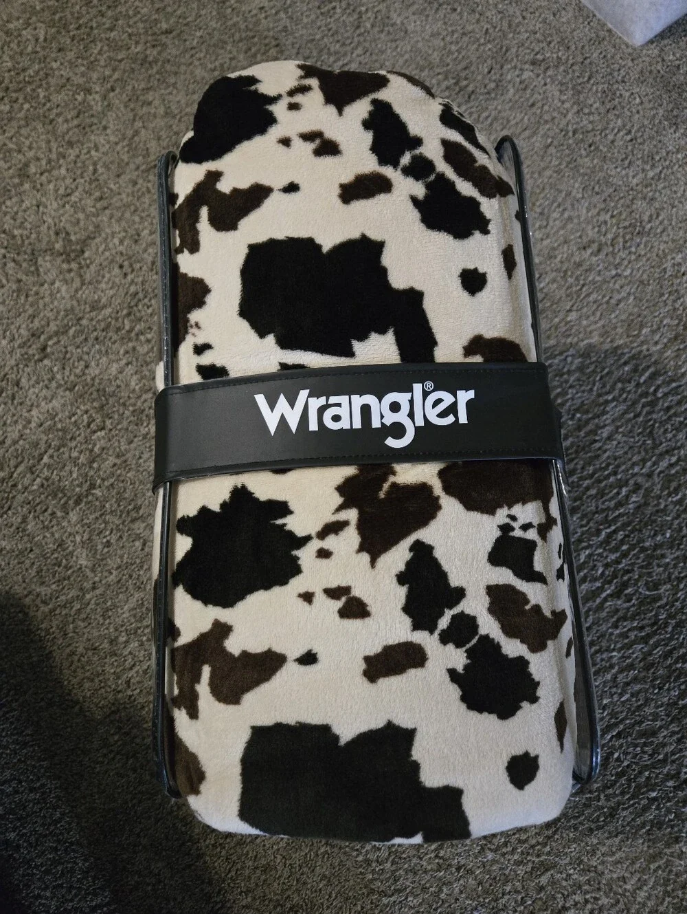 Plush Wrangler 3 Piece Comforter Set Brown & Cream Cow Print Western QUEEN